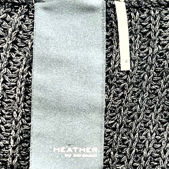 Heather by Bordeaux Black w/ Metallic Gold Flecks Loose Knit Round Neck Sweater - Picture 8 of 9